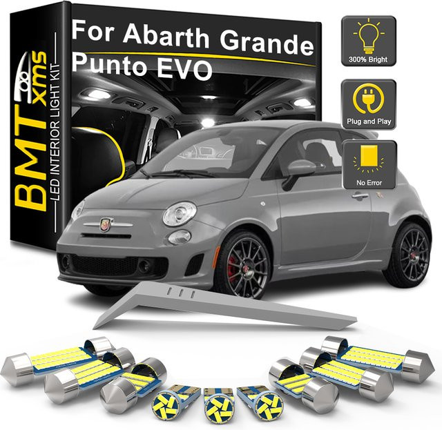 BMTxms LED Innenraumbeleuchtung Set für Fiat Abarth 500 595 695 und Grande Punto EVO in Weiß - Bild 1