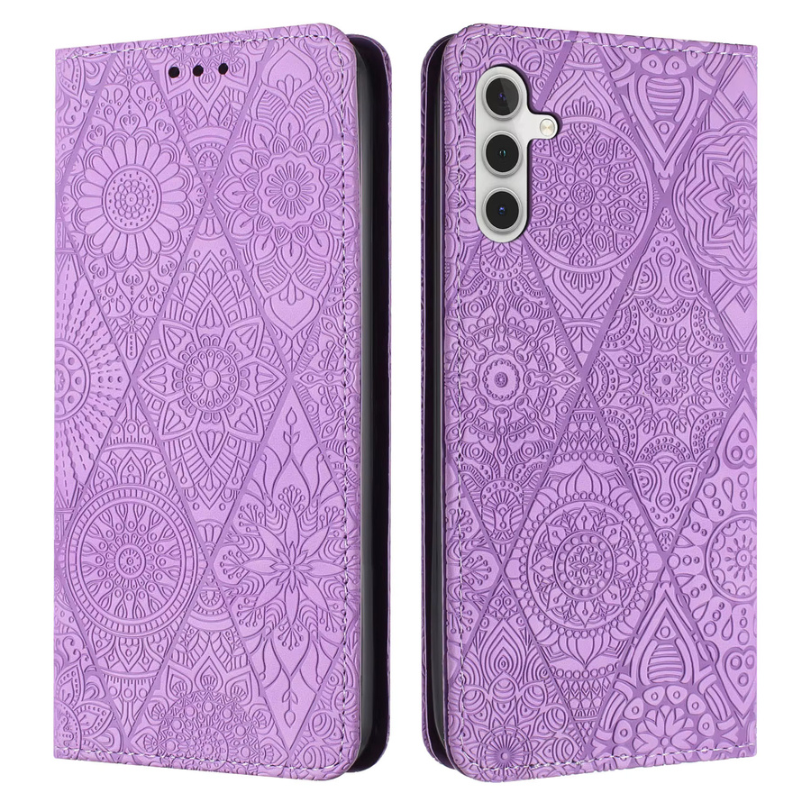 Magnetische Leder Handyhülle Flip Wallet Cover für Samsung Galaxy S24 Plus S23 Ultra A15 A16 A06 A25 A35 A55 A14 A24 A34 A54 in Grün und Lila - Bild 2