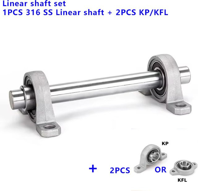 Linearschiene Welle aus Edelstahl 316SS mit montierten KP/KPL Kugellager Stehlager Blöcken in Silber - Bild 1