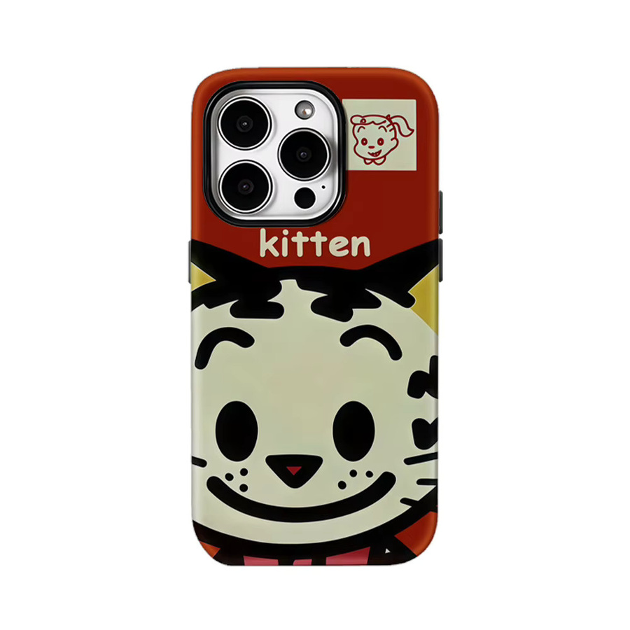 Handyhülle mit fröhlichem Kätzchen-Cartoon für Apple iPhone 17 16 15 14 13 12 11 Pro Max Plus in Multicolour mit doppelschichtiger Rückseite - Bild 6
