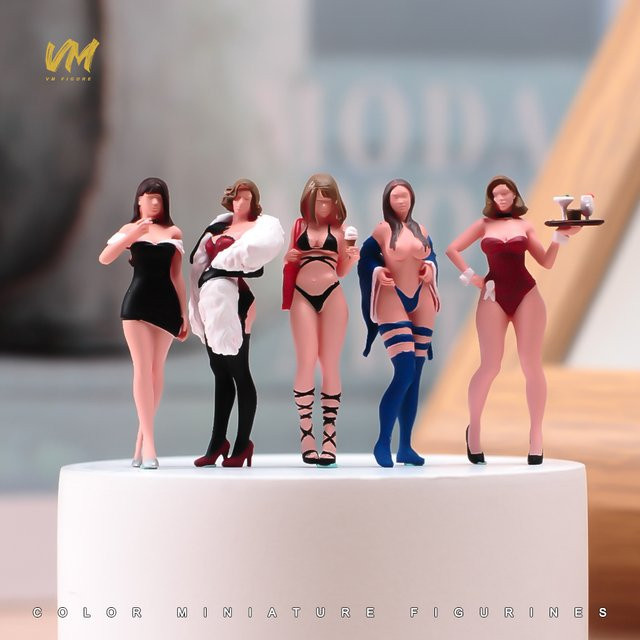 MAK Mädchen Bikini Schönheit Kellner, Bemalte Miniatur Figur, Bunt / Mehrfarbig - Bild 1
