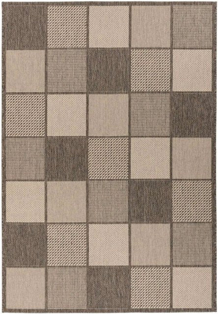 MeGusta Outdoorteppich Modern Braun Beige Weiß, B/B: 80 x 150 cm - Bild 1