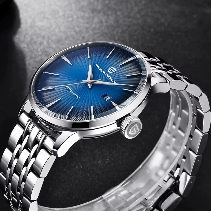 PAGANI DESIGN Armbanduhr Automatik, Edelstahl, 43 mm, Herren, Weiß - Bild 3