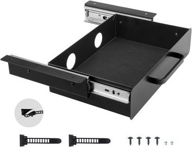 VEVOR Untertisch Schublade aus Q235 Stahl in Schwarz, versteckter Schreibtisch-Organizer für Büro und Home Office, B/H/T: 38,5 x 23,0 x 7,6 cm - Bild 1