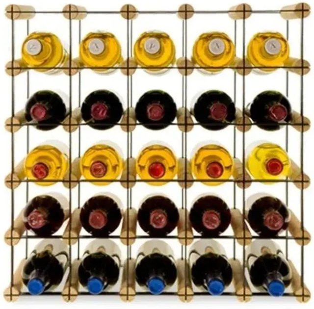 PROREGAL Modulares Weinregal Vinotega aus massivem Kiefernholz in Natur, H x B x T: 52,5 x 52,5 x 24,5 cm - Bild 1
