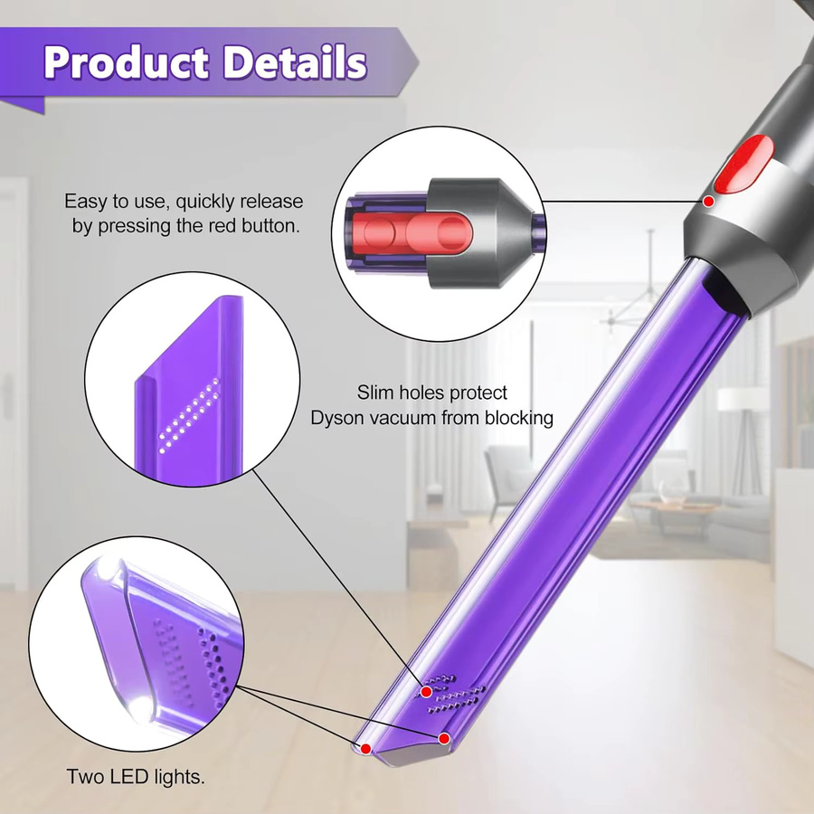 Dyson Ersatz Licht Rohr Fugendüse in Purple für V7 V8 V10 V11 V15 Cordless Staubsauger - Bild 3