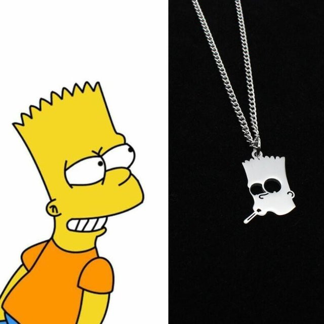 The Simpsons Bart Simpson Anhänger-Halskette, Silber - Bild 1