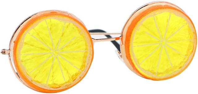 Manyakai Sonnenbrille Zitronenform, Vollrand, rund, orange - Bild 1