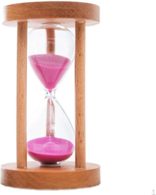 Sanduhr aus Glas und Holz von Garden and Beyond in Beige mit 8 Minuten Laufzeit - Bild 1