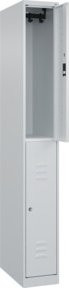 C+P Doppelstock-Spind Classic PLUS mit 1 Abteil, grau, Stahlkonstruktion, Zylinderschloss, H x B x T: 185 x 50 x 25 cm - Bild 1