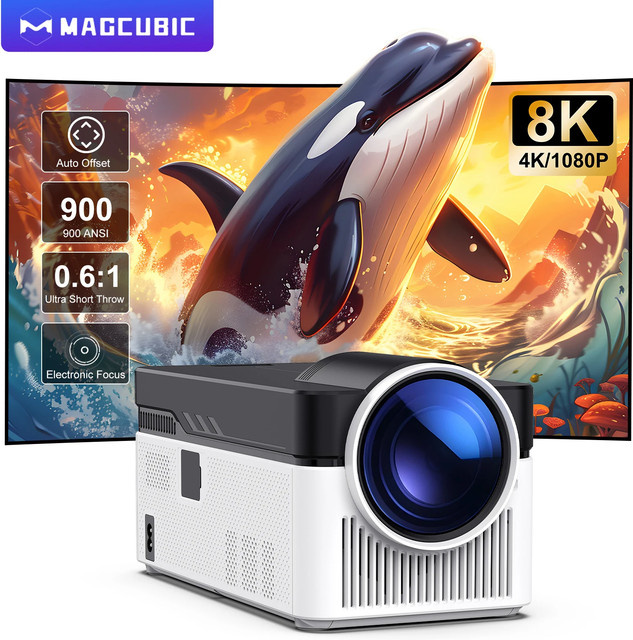 Magcubic HY450 Ultra-Kurzdistanz Projektor in Weiß mit 900 ANSI, Full HD 1080P, 8K Unterstützung, elektronischem Fokus und Sprachassistent - Bild 1