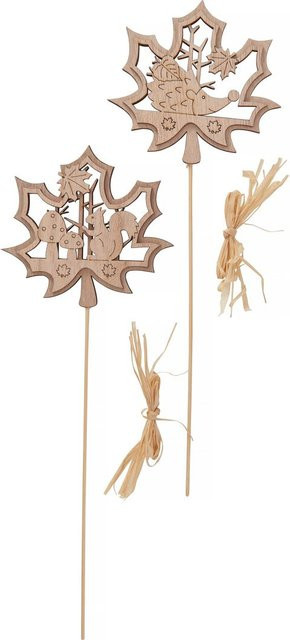 VBS Holzstecker Ahornblätter in Beige aus Sperrholz für Herbstdekorationen - Bild 1