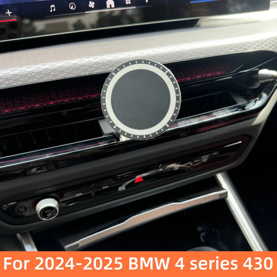 Magnetischer Autotelefonhalter für BMW 4er Gran Coupe 2025 mit GPS-Halterung und Ladefunktion, Farbe: Schwarz, Befestigung über Lüftungsschlitz - Bild 3