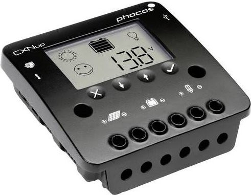 Phocos CXNup 10 PWM Laderegler für 12 V und 24 V, 10A, Schwarz - Bild 1