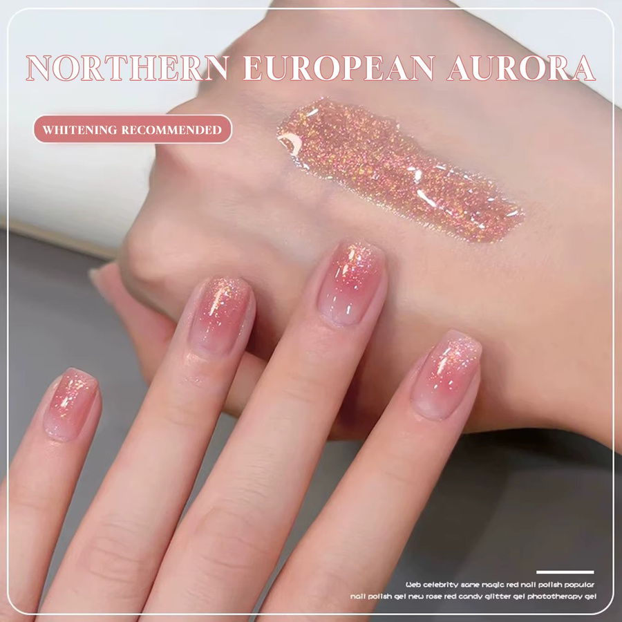MIANEL Nagellack, Gold-Rosa Diamant-Glitzer, 12 ml - Bild 2