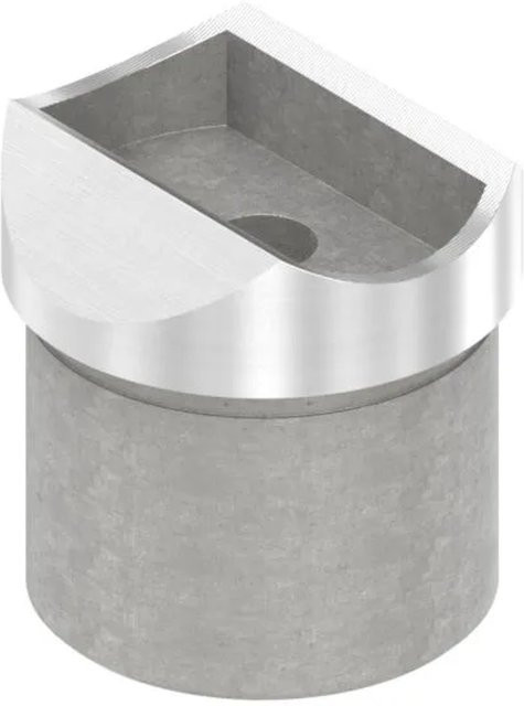 FeNau Rohrsattel aus V2A Edelstahl für Rohr Ø 42,4 mm mit Anschluss oben in Silber - Bild 1