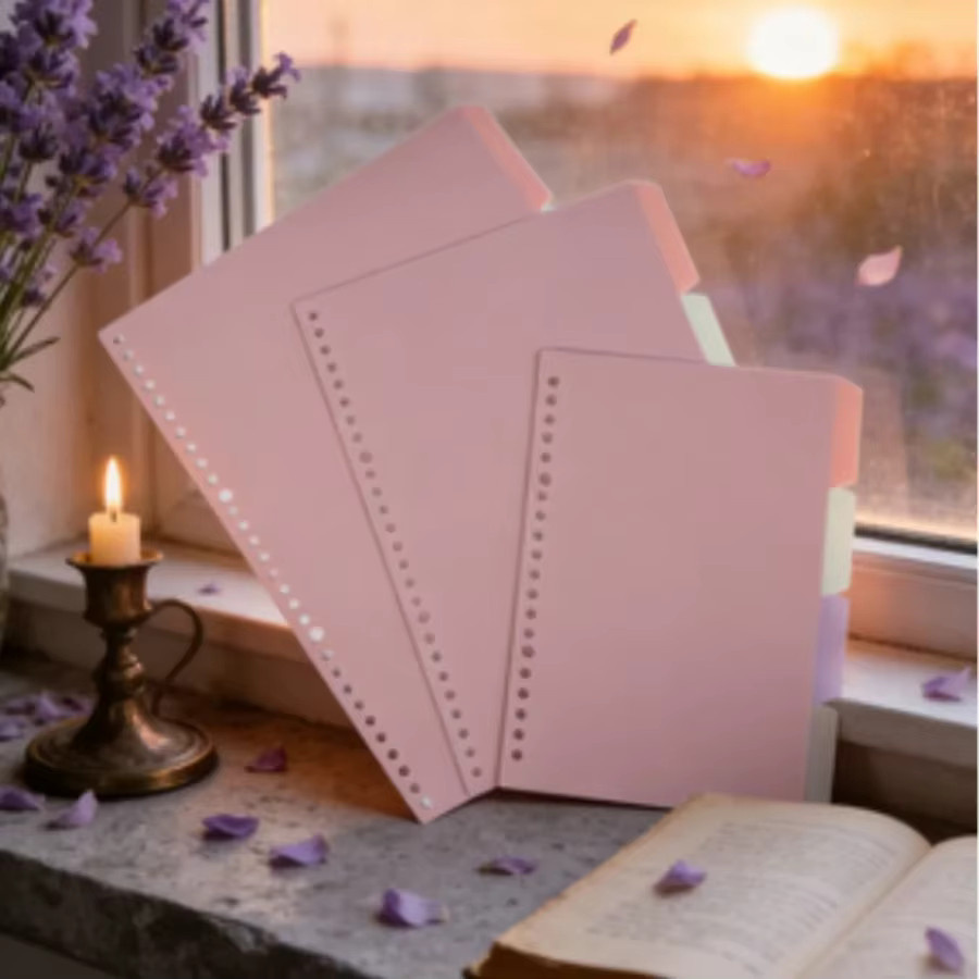 Notizbuch mit Indexregister und Trennseiten aus Kunststoff, A5, Mehrfarbig (Pink) - Bild 1