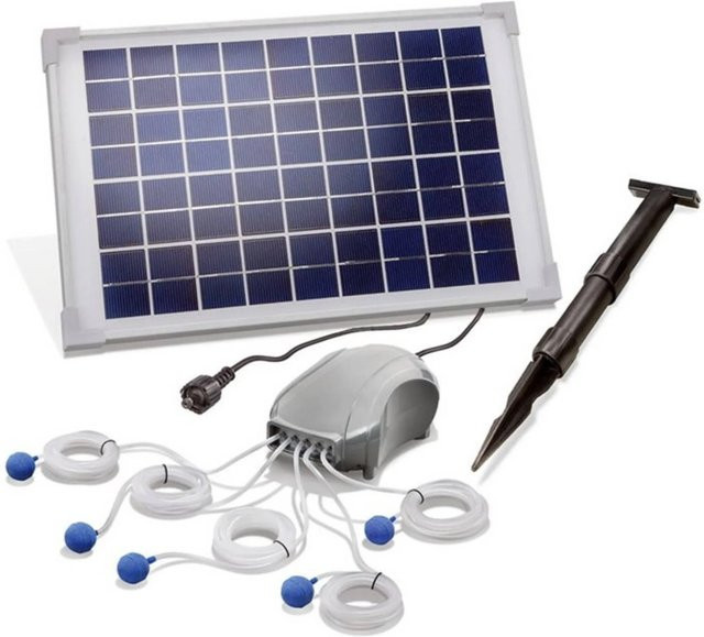 Heissner Solar Teichbelüfter mit Membranpumpe in Grau, 600 l/h - Bild 1