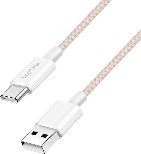 LogiLink USB-C auf USB-A Kabel USB 2.0 in Rosa, Länge: 1,5 m - Bild 1