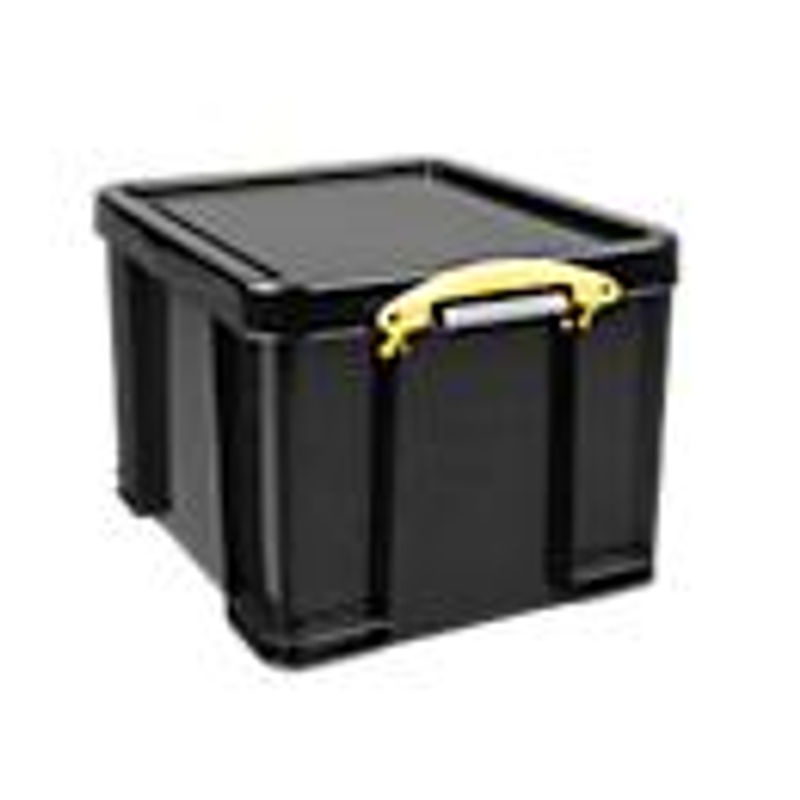 Really Useful Box Aufbewahrungsbox Schwarz mit gelben Griffen, Volumen: 64 l - Bild 3