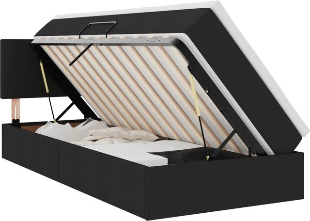 vidaXL Aufbewahrungsbett mit Matratze Schwarz B/T/H: 90 x 190 x 203 cm - Bild 1