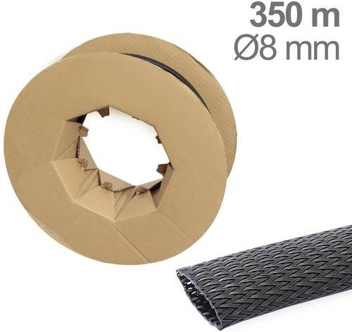 TRU COMPONENTS Geflechtschlauch Schwarz aus Polyester, Durchmesser: 5 bis 16 mm, Länge: 350 m - Bild 1