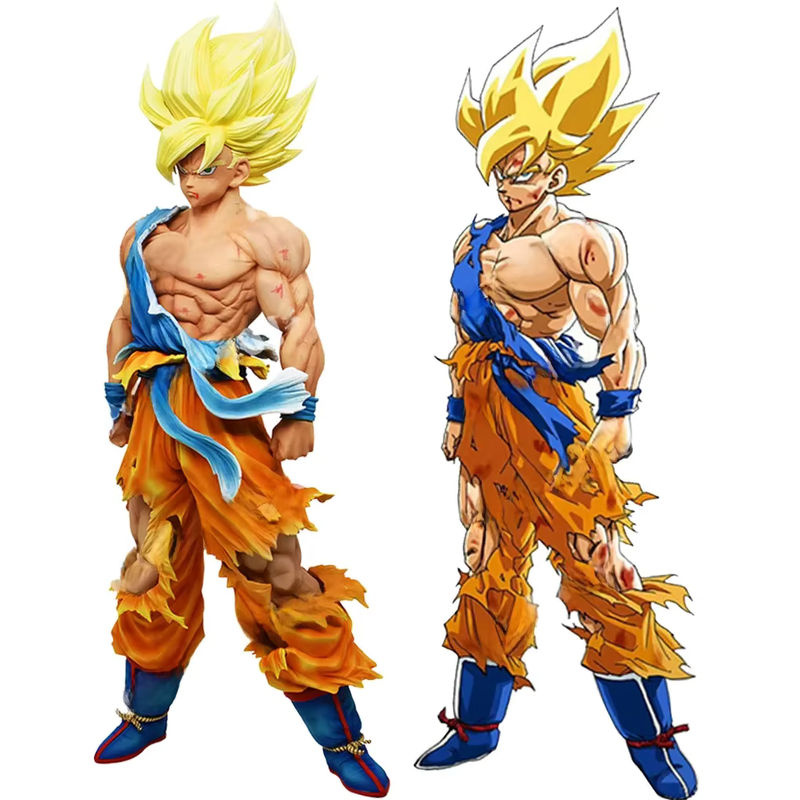 Bandai Dragon Ball Z Anime Figur Super Saiyajin Goku Statue aus Kunststoff, mehrfarbig, Höhe: 28 cm - Bild 4