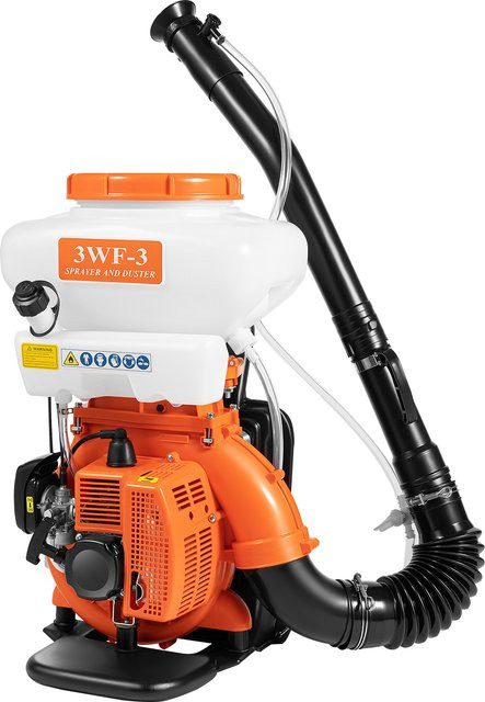 Bymaocar Rucksacksprühgerät mit 14 Liter Kapazität, gasbetrieben mit 41,5 CC 2-Takt-Motor, Orange-Schwarz - Bild 1