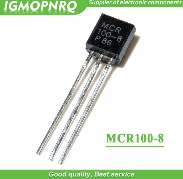 50 Stück MCR100-8 SCRs Halbleiter Thyristoren in Schwarz, SOT-89 Gehäuse, 600V, 800mA - Bild 1