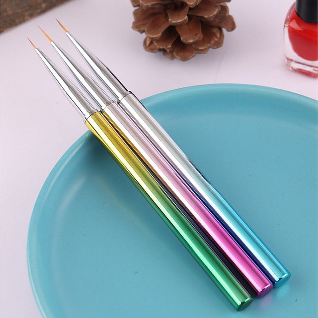 Art lalic Nail-Art Pinsel-Set, 3-teilig, Metallic - Bild 1