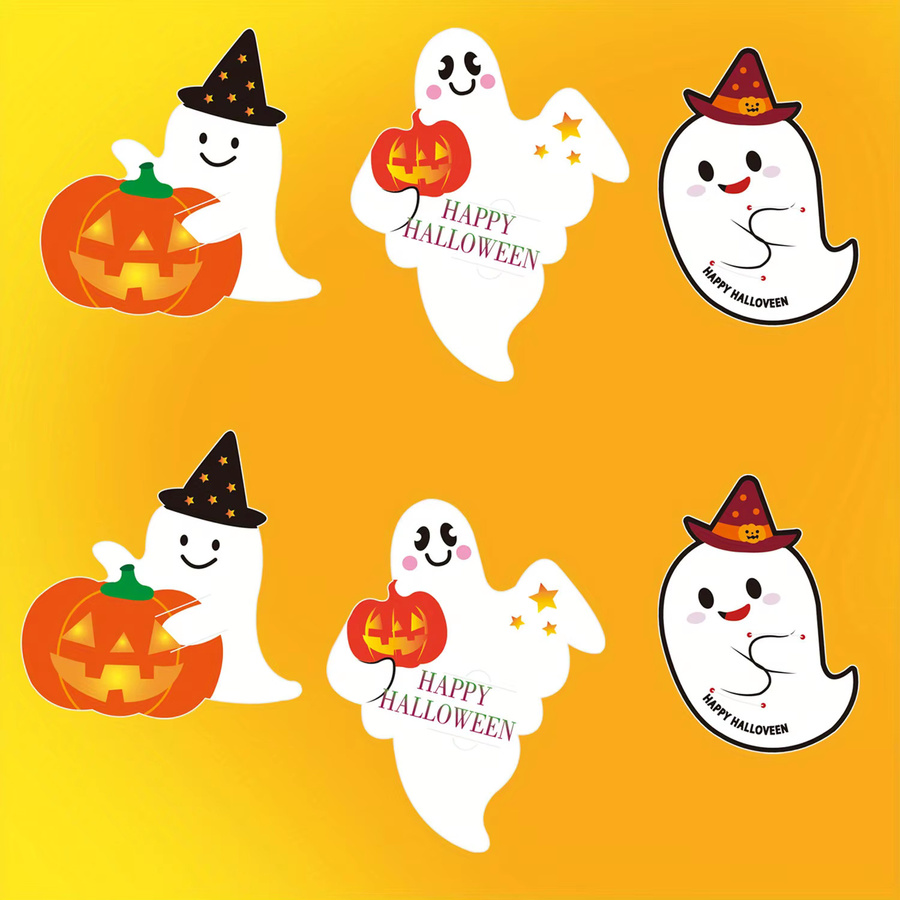 40 Stück Halloween Geister Lutscher Halter aus Papier in Multicolour für deine Party-Dekoration - Bild 2