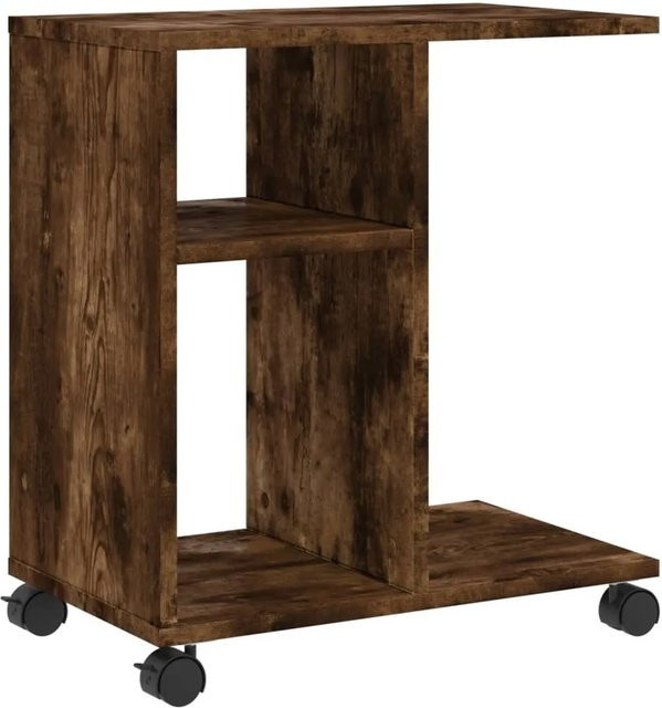 vidaXL Beistelltisch mit Rollen aus Holzwerkstoff in Räuchereiche, B/T/H: 50 x 30 x 55 cm - Bild 1