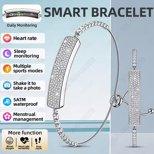 Ola Esporte HW12 Smart-Armband für Damen in Rot mit Bluetooth, Herzfrequenzmessung, Schlafüberwachung und Wasserdichtigkeit - Bild 1
