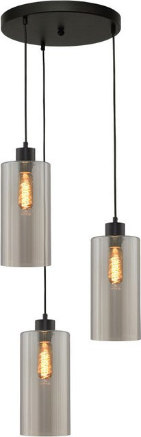 Masterlight Ortona Pendelleuchte 3-flammig rund in Schwarz matt mit transparenten Glaszylindern - Bild 1