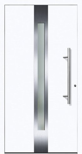 KNOCK Flügelüberdeckende Kunststoff-Haustür WIEN mit Glaseinsatz, weiß, Höhe: 210,0 cm, Breite: 100,0 cm - Bild 1