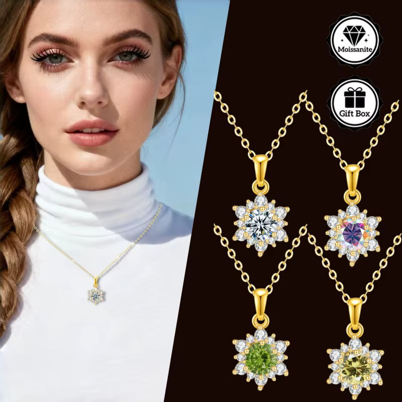 LAMVOICE Halskette, 0,5 Karat Moissanit, Gold, Damen - Bild 2