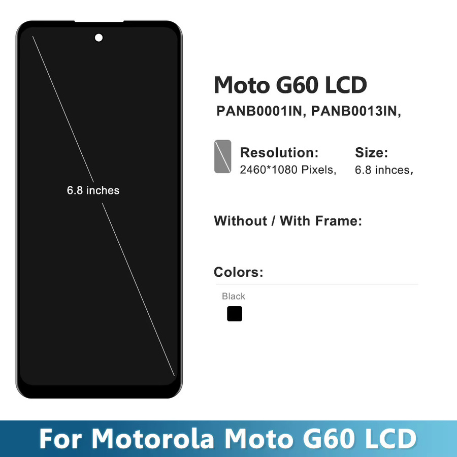 Motorola Moto G60 LCD Display Touchscreen Digitizer Montage Ersatz in Schwarz für 6,8 Zoll Modelle XT2135-1 und XT2133-1 - Bild 3