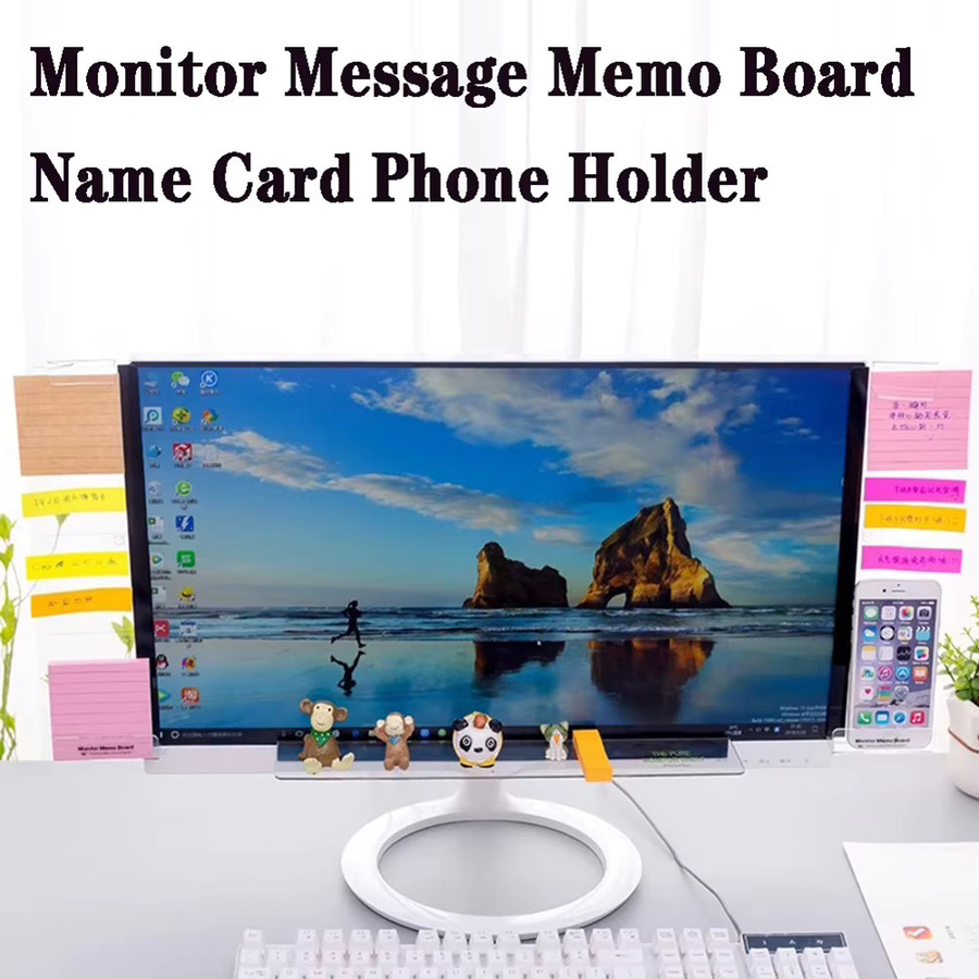 LEENKEA Memo Board aus transparentem Acryl als Monitor Nachrichtenspeicher und Telefonhalter für deinen Schreibtisch - Bild 5