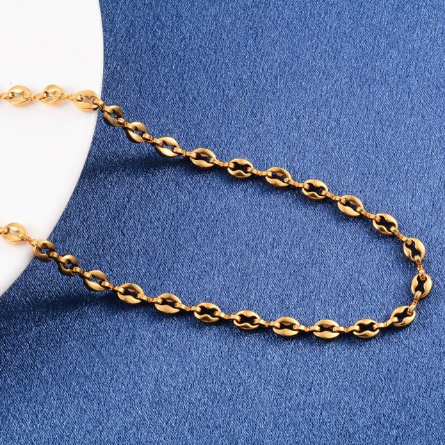 Halskette Edelstahl, Gold, 36 cm, Unisex - Bild 1