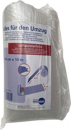 PACK POINT Luftpolsterfolie aus Polyethylen, transparent, Breite: 40 cm, Länge: 1000 cm - Bild 1