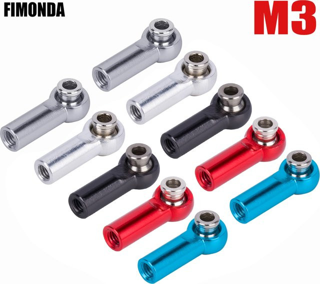 Fimonda M3 Metall-Kugelgelenk für RC-Lenkgestänge, 10-teiliges Set, Grau - Bild 1