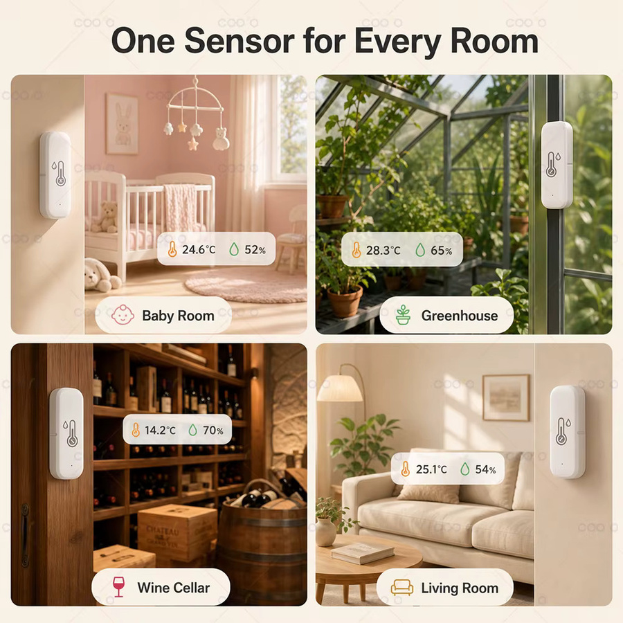 Tuya Zigbee 3.0 Temperatur- und Feuchtigkeitssensor in Weiß für Smart Home App-Fernüberwachung mit Smart Life und Z2M kompatibel (Hub erforderlich) - Bild 3
