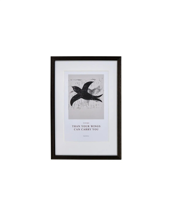 House Doctor Gemälde Fly in Schwarz, modernes grafisches Wandbild, Breite: 40 cm, Höhe: 60 cm - Bild 1