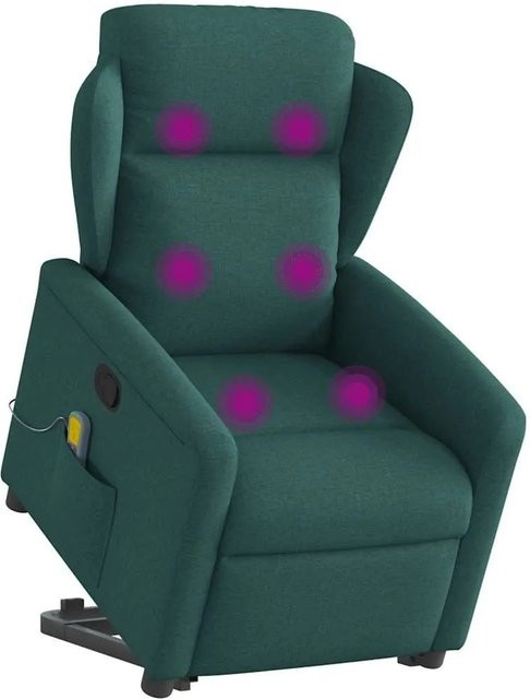 vidaXL Massagesessel mit Aufstehhilfe in Dunkelgrün aus Stoff - Bild 1