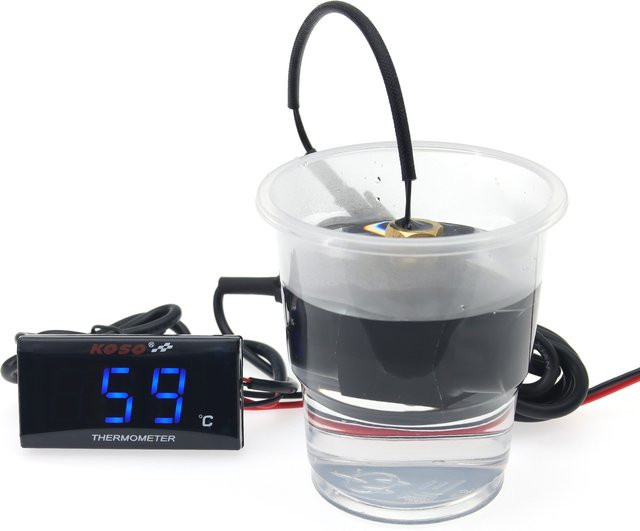 ZMFJH Mini Motorrad Wassertemperatur-Anzeige Thermometer in Schwarz für XMAX 250 300, NMAX, CB400 und CB500 - Bild 1