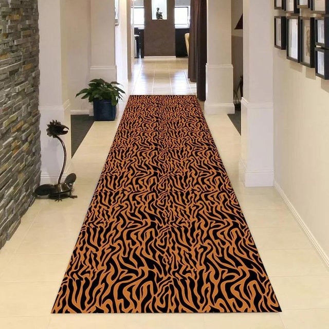 Lodestar Läuferteppich Mystischer Schwarzer Panther in Schwarz im Vintage Boho Dschungel Design, B/T: 40 x 120 cm - Bild 1