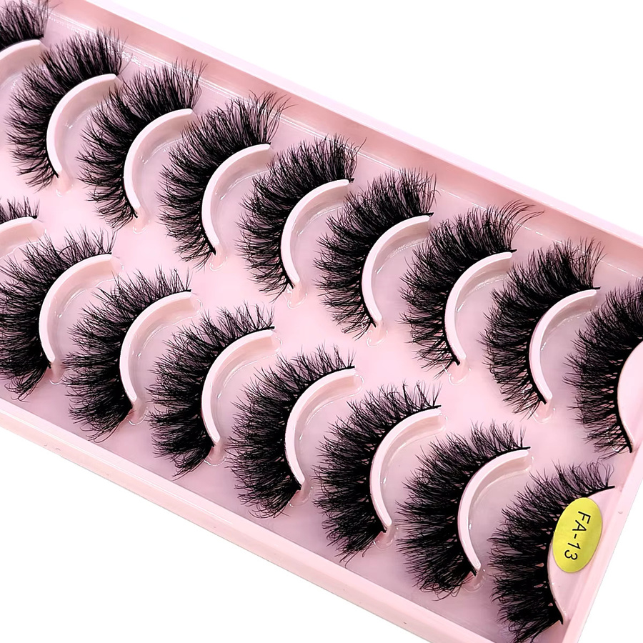 HBZGTLAD Falsche Wimpern, 10 Paar, Schwarz, Unisex - Bild 5