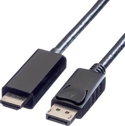 VALUE DisplayPort auf HDMI Adapterkabel, abgeschirmt, Schwarz, Länge: 7,5 m - Bild 1