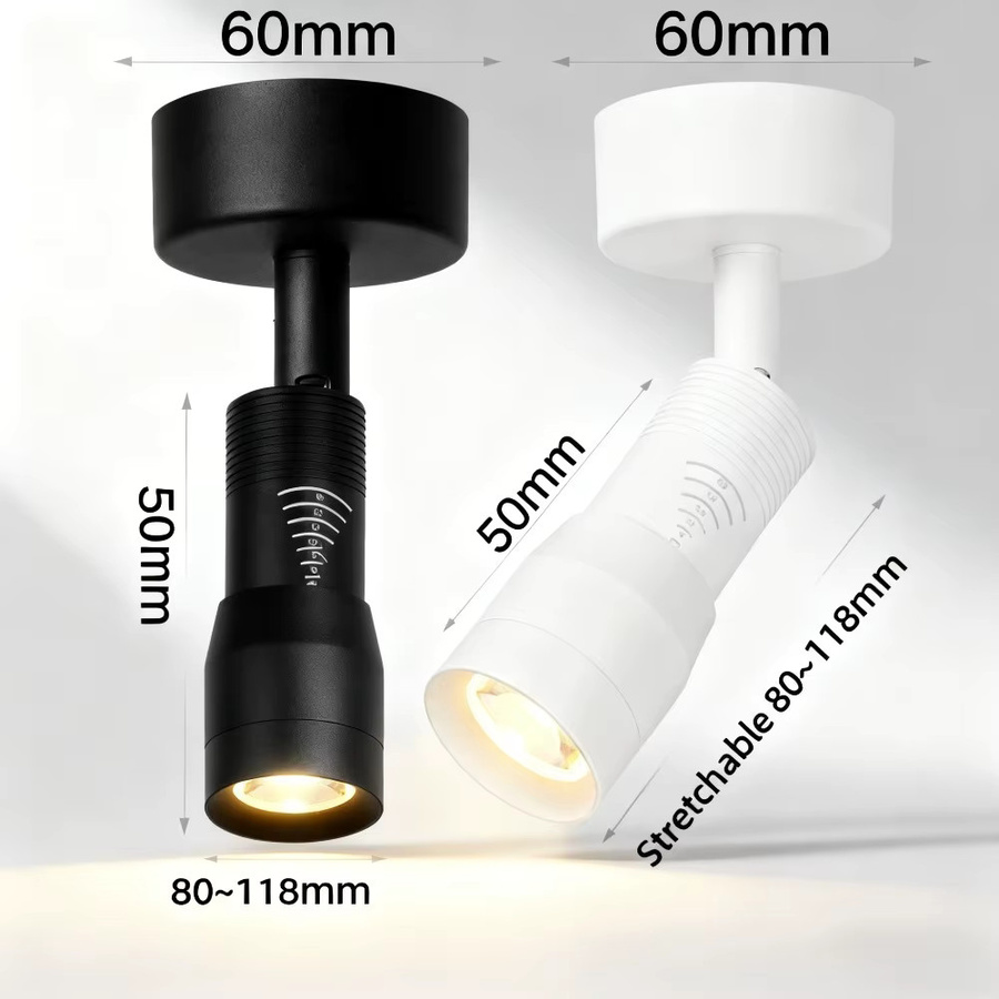 JOYINLED LED Oberflächenstrahler 7 W mit zoombarem und verstellbarem Lichtstrahl in Schwarz oder Weiß - Bild 2
