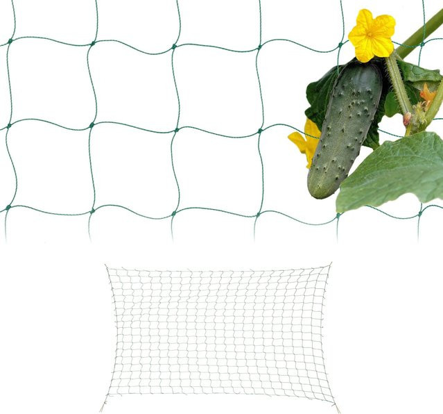 Relaxdays Ranknetz aus Polyethylen in Grün, großmaschig, 2er Set, B: 500 cm, H: 200 cm - Bild 1